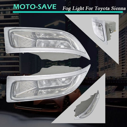 Solid Spare LH & RH Clear Lens Fog Light w/ Bulbs for 2004-2005 Toyota Sienna