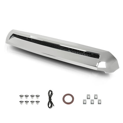 Solid Spare Fit For Toyota Tundra 14-21 Front Upper Hood Bulge Molding Grille Trim Chrome