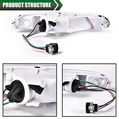 Solid Spare Fit For 90-97 Mazda MX-5 Miata Smoke Front Bumper Signal Lights w/ Bulbs