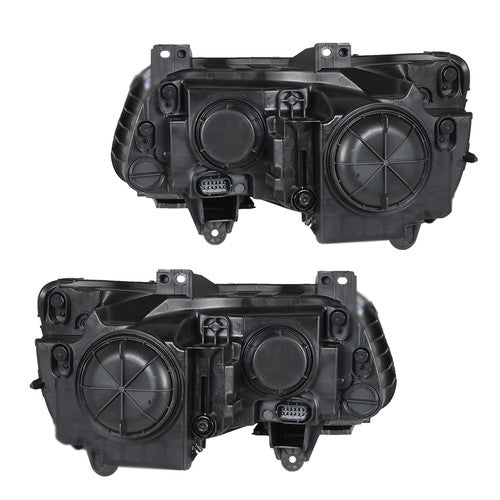 Solid Spare Pair Headlights Headlamps Halogen Black Clear Lens For Chrysler 300 2011-2014