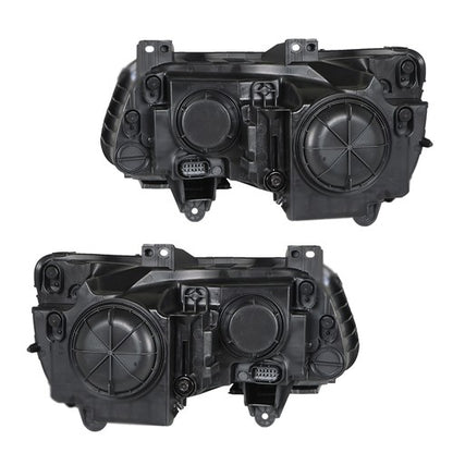 Solid Spare Pair Headlights Headlamps Halogen Black Clear Lens For Chrysler 300 2011-2014