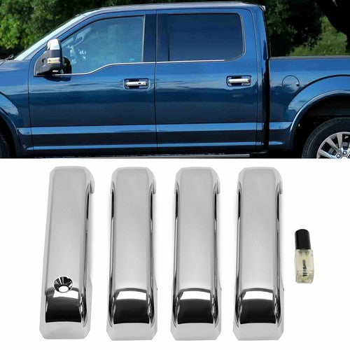 Solid Spare Full Chrome Mirror+ Handle Cover For Ford F250 F350/450/550 Super Duty 2017-2022