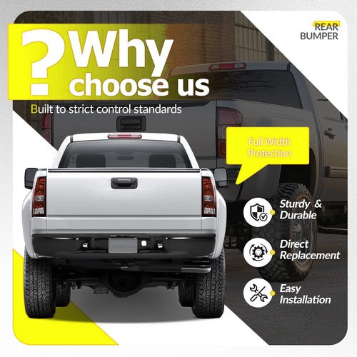 Solid Spare For Chevrolet Silverado GMC Sierra 2500HD/3500HD 1999-2007 Rear Bumper Assembly