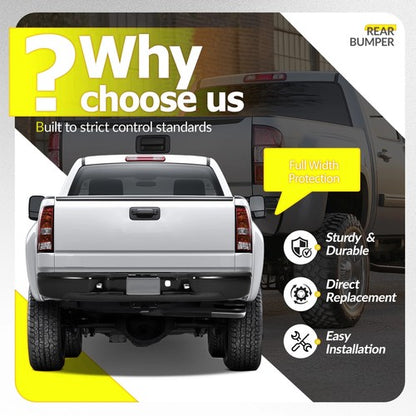 Solid Spare For Chevrolet Silverado GMC Sierra 2500HD/3500HD 1999-2007 Rear Bumper Assembly