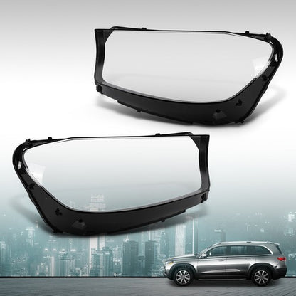 Solid Spare Fit For 2020-2023 Mercedes-Benz GLS Class Headlight Replacement Lens Pair