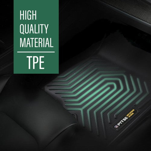 Solid Spare Fit For 2008-2021 Nissan Frontier Crew Cab All Weather TPE Floor Mats Liners