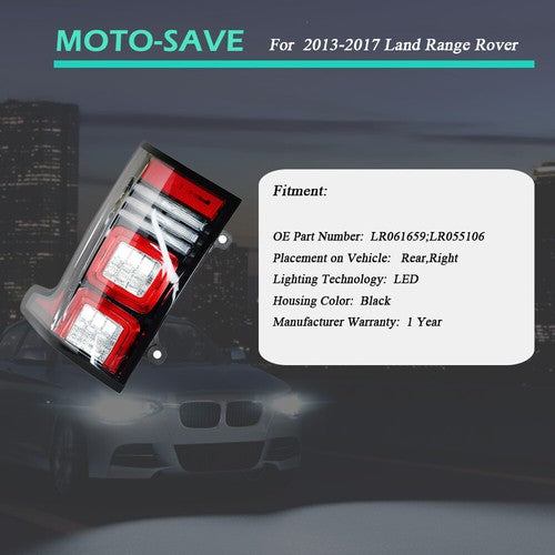 Solid Spare Fit For 2013-2017 Land Range Rover Red Right Passenger Side Taillight Brake Lamp