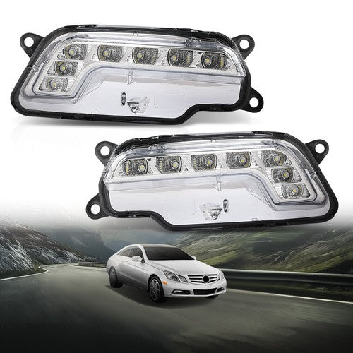 Solid Spare LED DRL Fog Lights Driving Lamps For 10-16 Mercedes Benz W212 E350 E550 E63 AMG