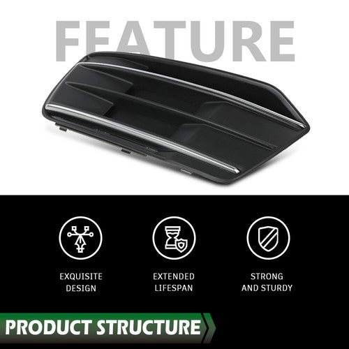 Solid Spare Fit For 2018-2020 Audi Q5 Front Bumper Insert Fog Light Cover Left Driver Side