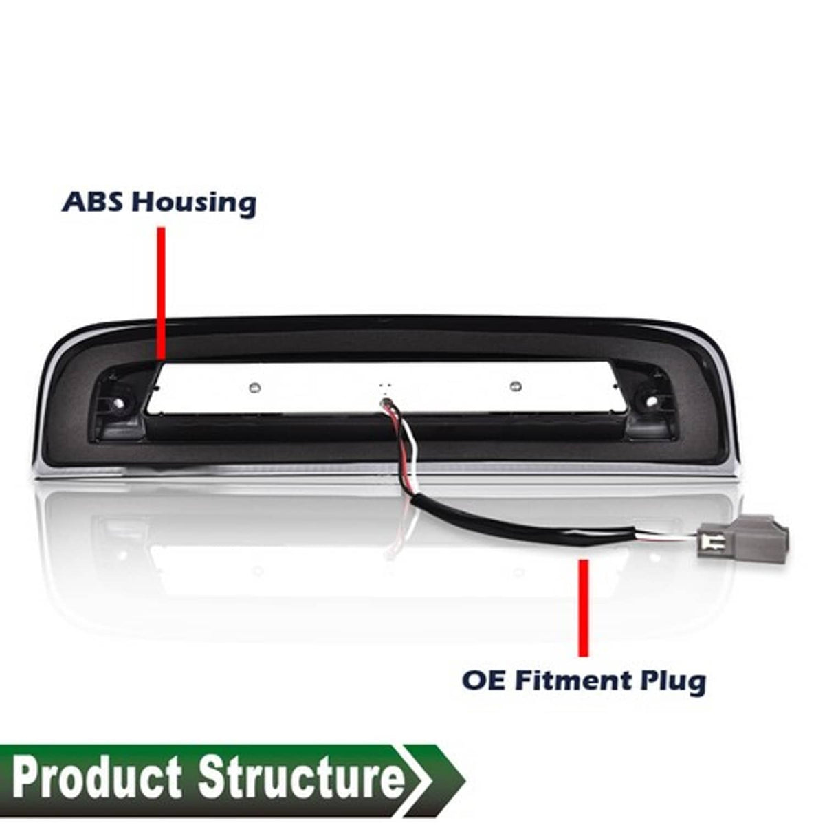 Solid Spare Fit For 14-18 Chevy Silverado GMC Sierra Clear LED Third Brake Light Cargo Lamp