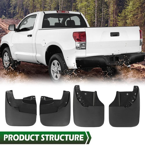Solid Spare Fit For 07-13 Toyota Tundra Mud Flaps Splash Guards Front & Rear 4Pcs