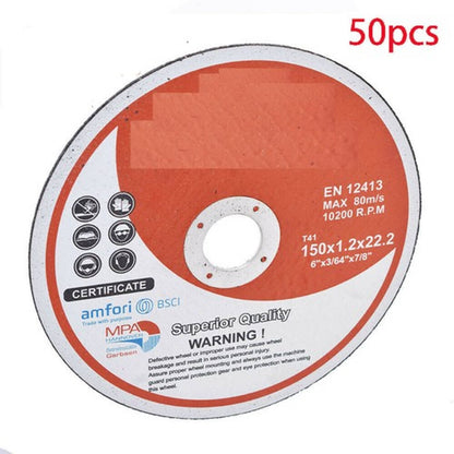 Solid Spare Cutting Discs 50 Pack 6"x.045"x7/8" Cut-off Wheel - Metal & Stainless Steel