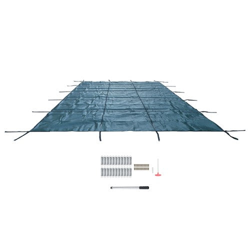 Solid Spare Inground Pool Cover Safety Fits Rectangle Swimming Pool Mesh Solid Pool Cover