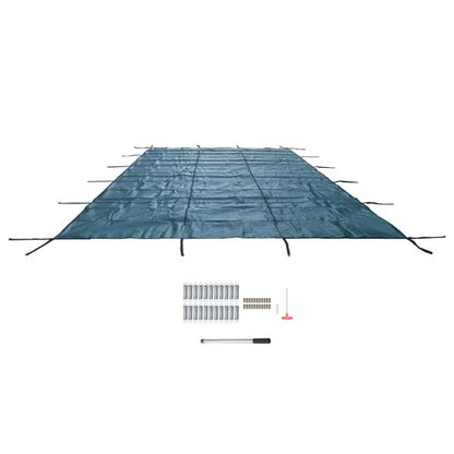 Solid Spare Inground Pool Cover Safety Fits Rectangle Swimming Pool Mesh Solid Pool Cover