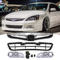 Fit 2006-2007 Honda Accord 4DR Sedan Front Upper Grill Lower Grille&Fog Lights