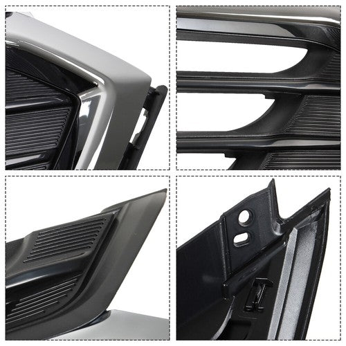 Solid Spare Chrome Front Upper Grille Mesh Grill Fit For Chevrolet Equinox Black 2018-2020