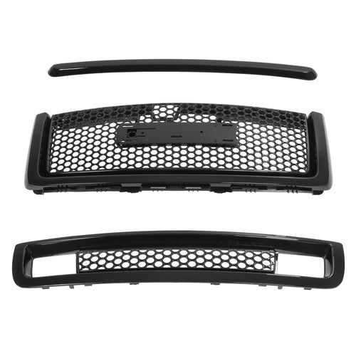 Solid Spare For 2007-13 GMC Sierra 1500 Denali Pickup Upper Lower Grille Hood Molding Trim