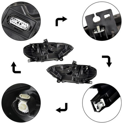 Solid Spare LED DRL Headlights For Ford Mustang 2018 2019 2020 Projector Headlamps LH+RH New