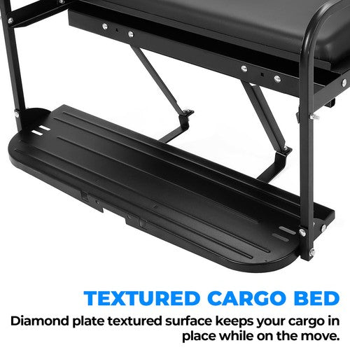 Solid Spare Rear Back Seat Kit Flip Folding Black Fit For Yamaha G14 G16 G19 G22 Golf Cart