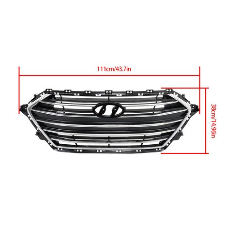 Solid Spare For Hyundai Elantra 2017 2018 Grille Radiator Cover Bumper Lid Set 7pcs Plastic