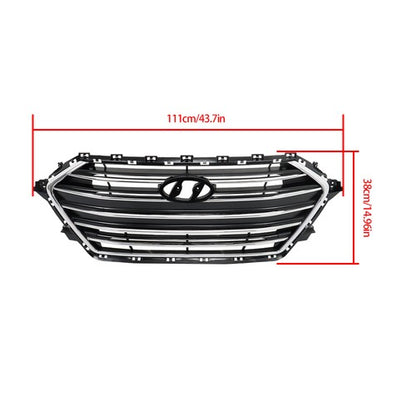 Solid Spare For Hyundai Elantra 2017 2018 Grille Radiator Cover Bumper Lid Set 7pcs Plastic