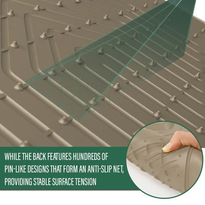 Solid Spare TPE Floor Mats Liners Fit For 2009-2014 Ford F-150 SuperCrew Cab All Weather
