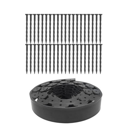 Solid Spare No Dig Lawn Border L-shaped Lawn Garden Edging Kit Plastic With Anchoring Spikes