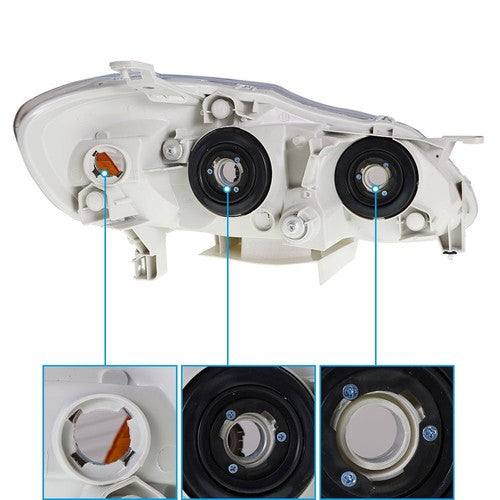 Solid Spare HeadLamps Headlights Fit For Toyota Corolla 2003-2008 Pair Left+Right Side