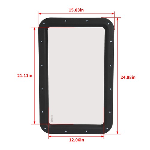 Solid Spare Black RV Entry Entrance Door Window For RV Camper Cargo Truck Trailer