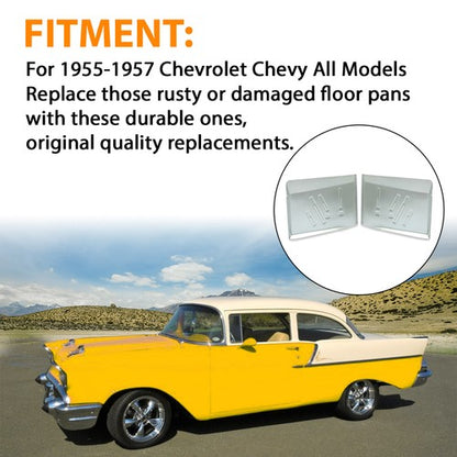Solid Spare Pair Rear Floor Pans For 1955 1956 1957 Chevy Chevrolet Bel Air 150 210 Series