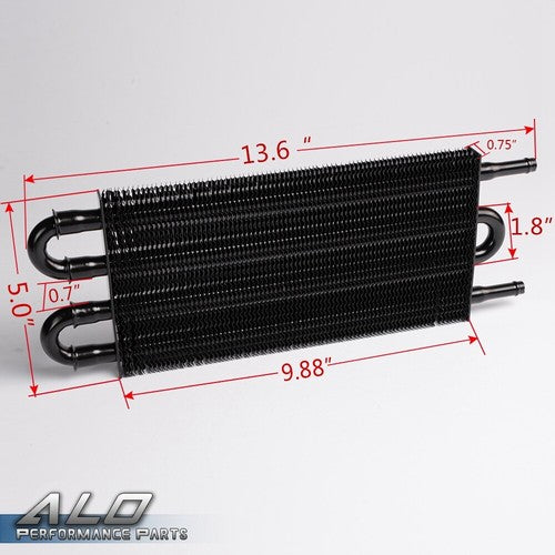 Solid Spare Aluminum 4 Row Universal Car Engine Oil Cooler Thermostat 12-3/4"X 5" X 3/4"