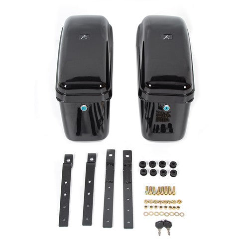 Solid Spare Universal Motorcycle Hard Saddlebag Saddle Bags For Harley Honda Shadow VTX