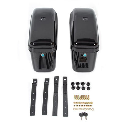Solid Spare Universal Motorcycle Hard Saddlebag Saddle Bags For Harley Honda Shadow VTX