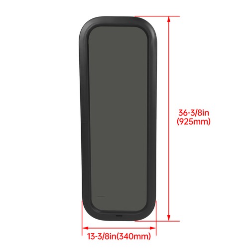 Solid Spare Black Screen RV Window 12" X 35" with Trim Ring Universal Dark Tempered Glass