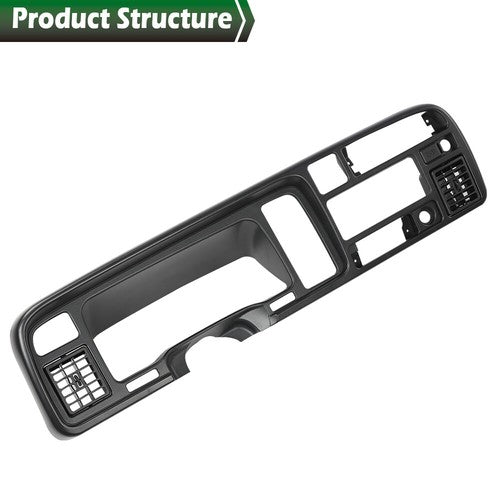 Solid Spare Fit For 94-97 Dodge Ram 1500 2500 3500 Pickup Black Dashboard Bezel w/ Vents