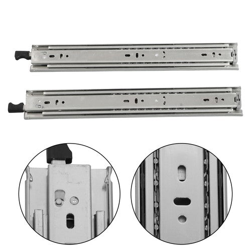 Solid Spare 1 Pair of 14" Locking Drawer Slides Full Extension & Lock 150 lb Load Capacity