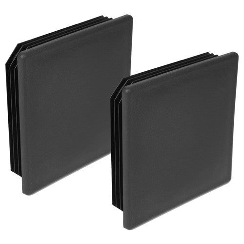 Solid Spare Pair 4" Black Square Rubber Bumper Plug End Cap Cover For RV Camper Trailer