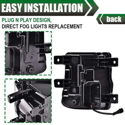 Solid Spare Fit For 2016-2018 Chevy Silverado 1500 LED Smoke Bumper Fog Light Lamps+Switch