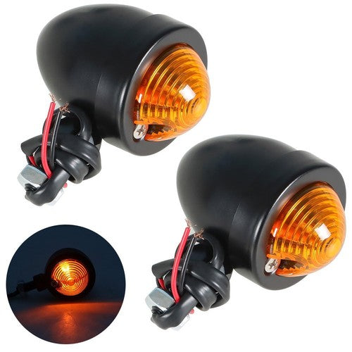 Solid Spare For Black Motorcycle Passing Driving Spot Fog Lamp w/ Turn Signal Lights