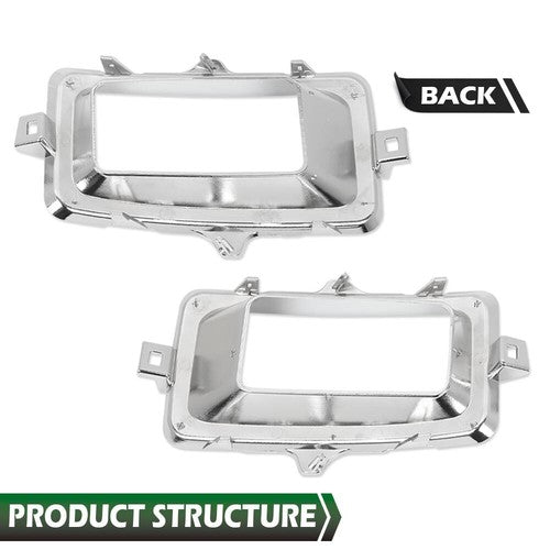 Solid Spare Fit For 2014-2015 Chevrolet Silverado 1500 Fog Light Trim Right+Left Side