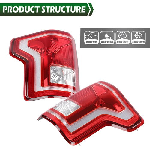 Solid Spare Tail Lights Fit For 2015 2016 2017 Ford F-150 Pickup Rear Lamps Left & Right
