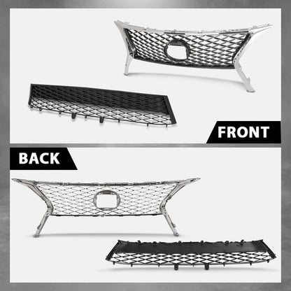Solid Spare Front Bumper Upper & Lower Grille Fit For 2013-2015 Lexus RX350 F-Sport Style