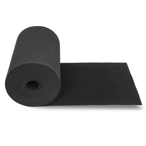 Solid Spare 18" x 50' Ribbed Bunk Carpet / Marine Boat Trailer Runners / Outdoor - Black