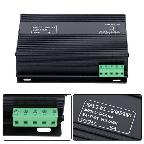 Solid Spare CH2810 12V/24VDC 10A Generator Diesel Automatic Battery Charger Voltage New
