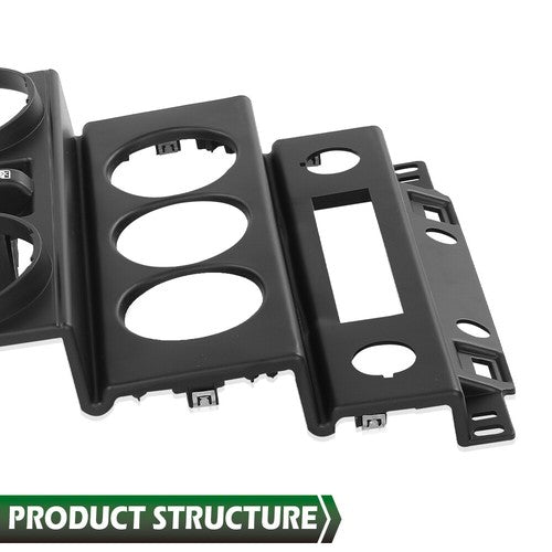 Solid Spare Fit For 2007-2010 Jeep Wrangler Instrument Panel Dash Center Bezel Trim Black