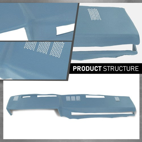 Solid Spare TPE Dash Pad Cover Light Blue Fit For 81-91 Chevy GMC C/K/R/V Truck/SUV Pickup