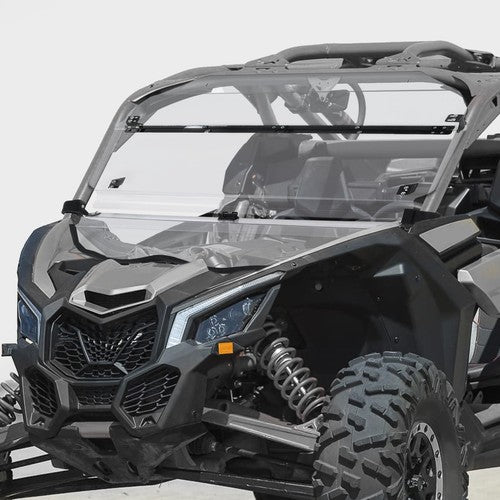 Solid Spare 2-IN-1 Flip Front Clear Windshield W/Hardware For Can-Am Maverick X3 2017-2025