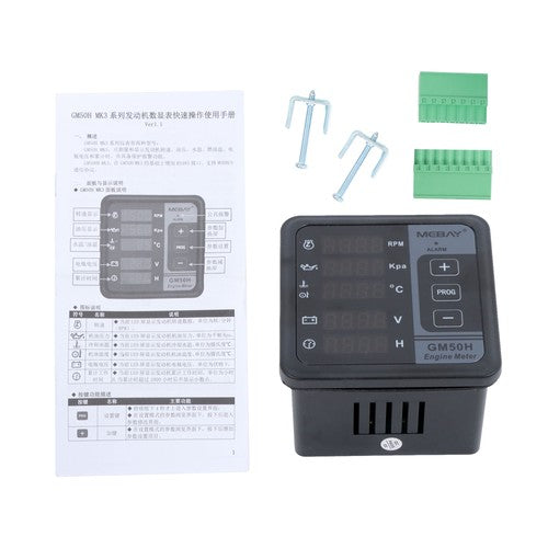 Solid Spare Diesel Engine Monitor Oil pressure gauge GM50H Generator Battery Voltage Meter