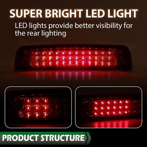 Solid Spare Fit For 09-2017 Dodge Ram 1500 2500 3500 LED 3rd Brake Tail Light Cargo Lamp Red