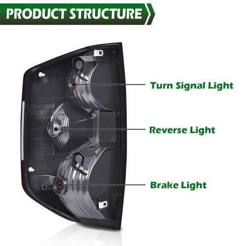 Solid Spare Fit For 2014-2021 Toyota Tundra Red Smoked Tail Light Brake Lamps Left+Right